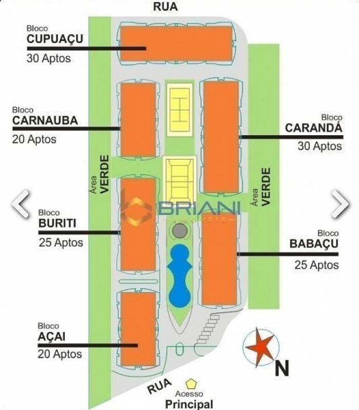 El bloque Cupuaçu es el del contrafrente que da al morro. Apenas das la curva estacionas en la cochera 112, esta a 20 mts de la entrada del edificio.